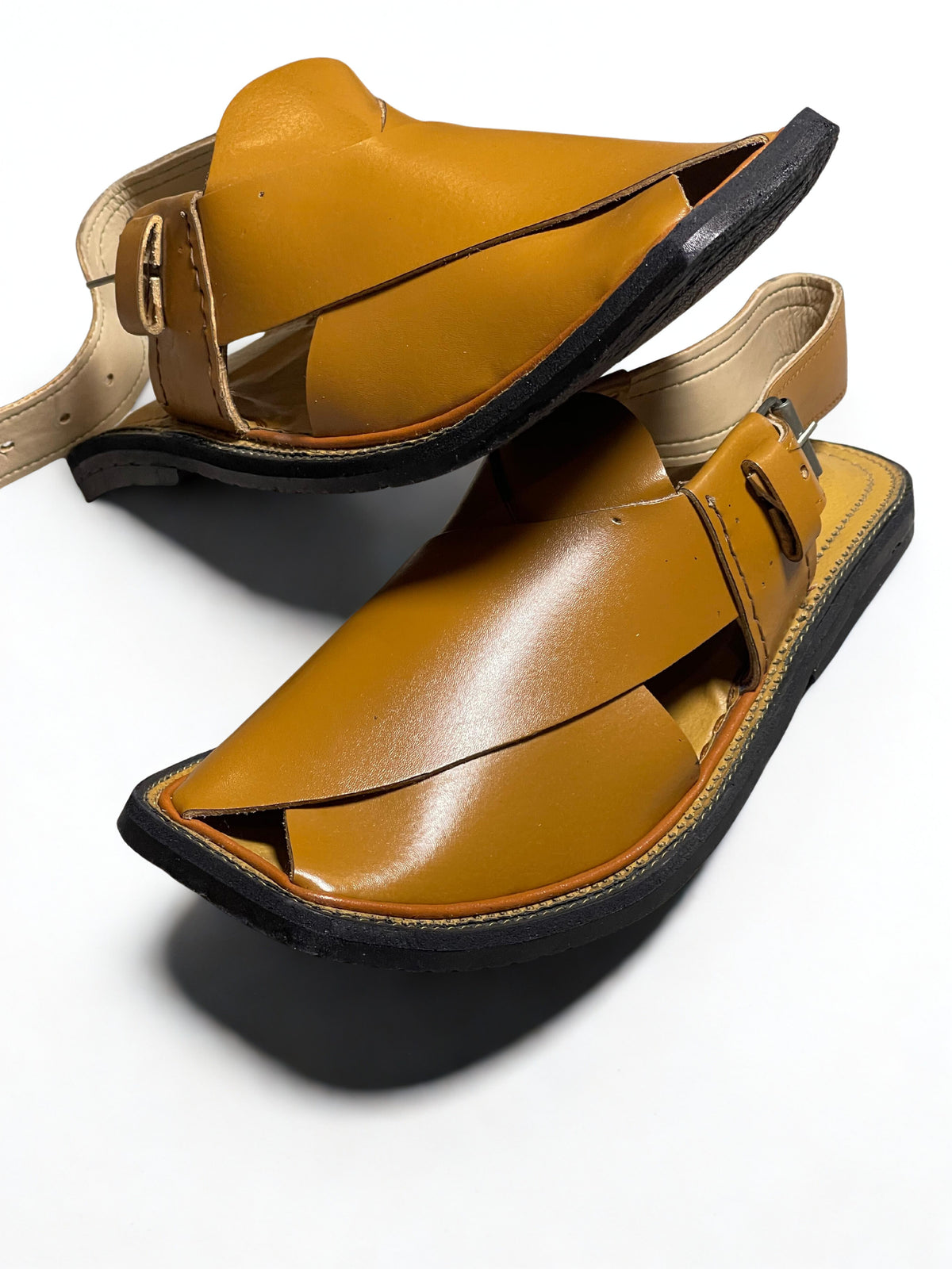 Classic Peshawari Chappal- Mustard Brown