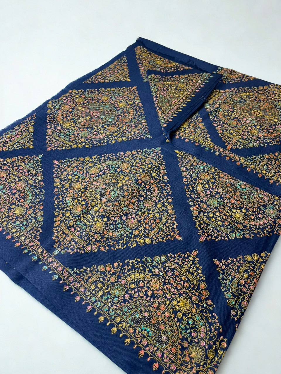 Floral Garden Pashmina Shawl- Natural Beige