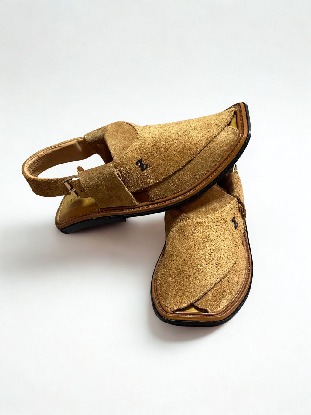 Suede Peshawari Chappal- Camel Brown