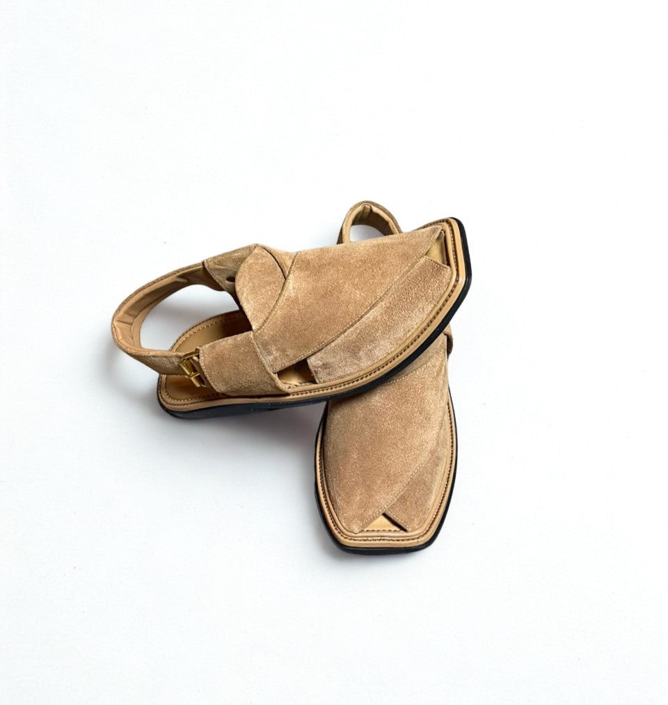 Desert Beige – Suede Peshawari Chapal