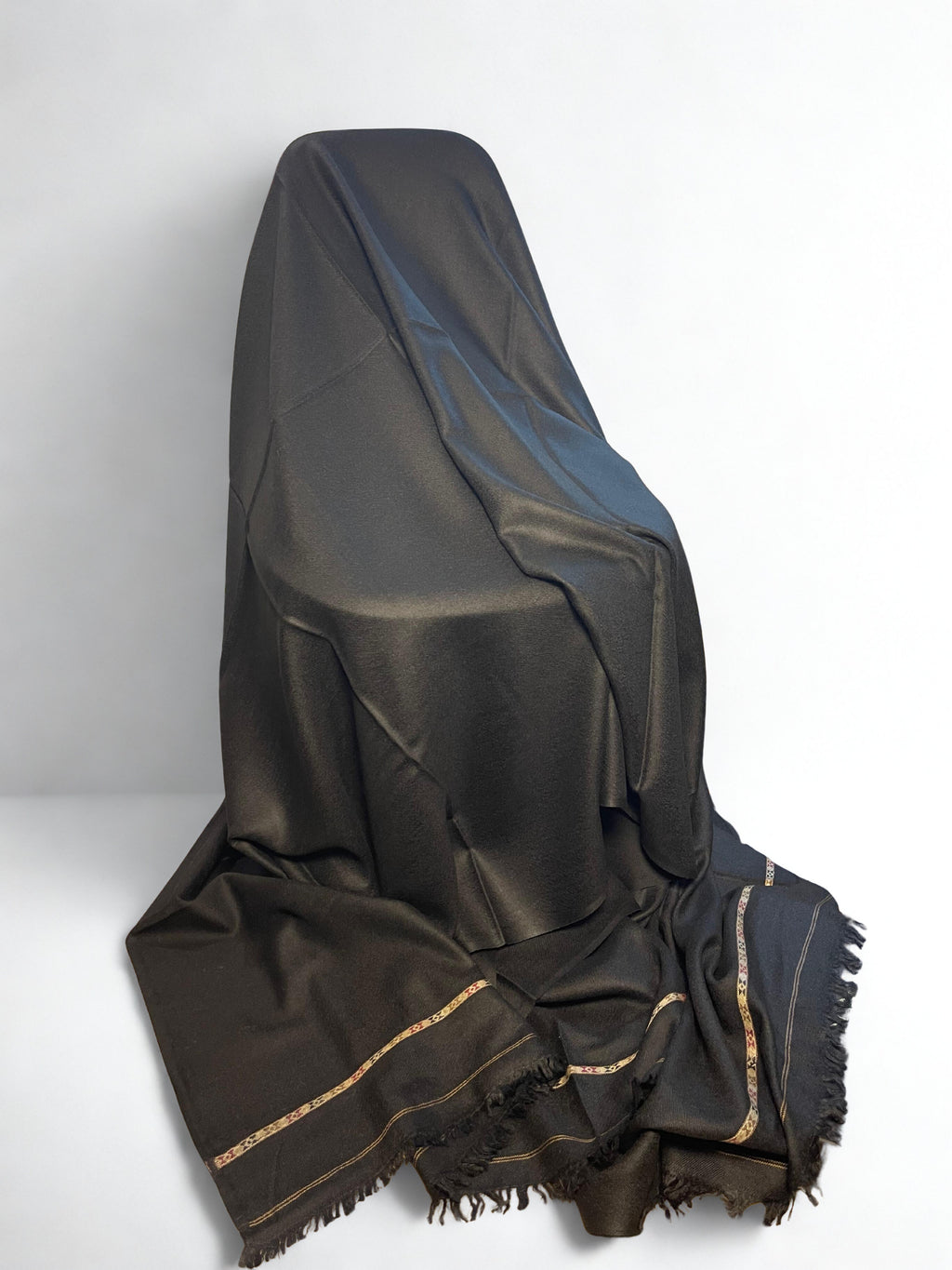 Premium Black Men’s Pashmina Shawl – 72 Wool