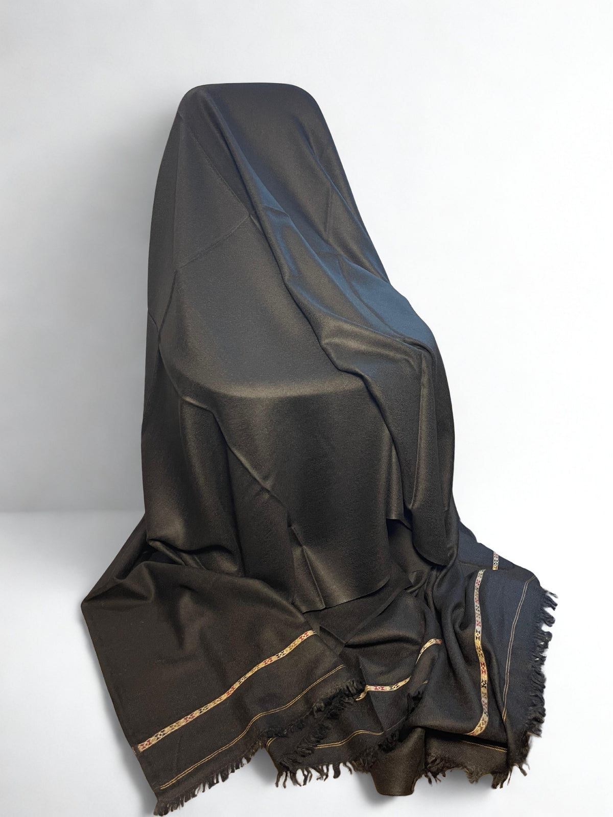 Premium Black Men’s Pashmina Shawl – 72 Wool