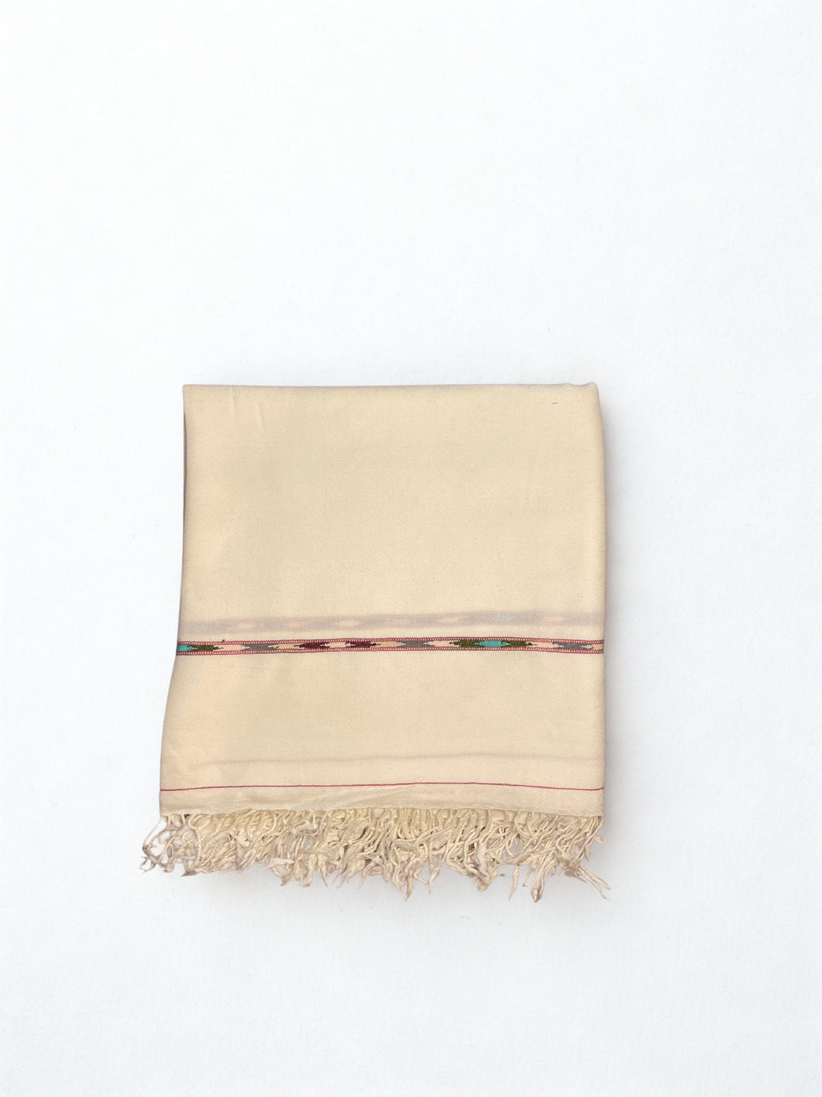 Premium Creamy White Men’s Pashmina Shawl – 72 Wool