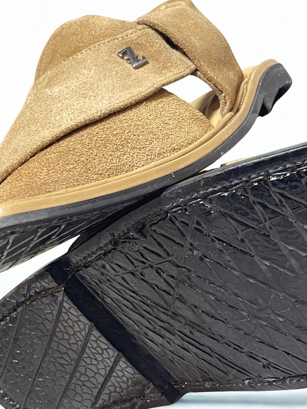 Desert Beige – Suede Peshawari Chapal