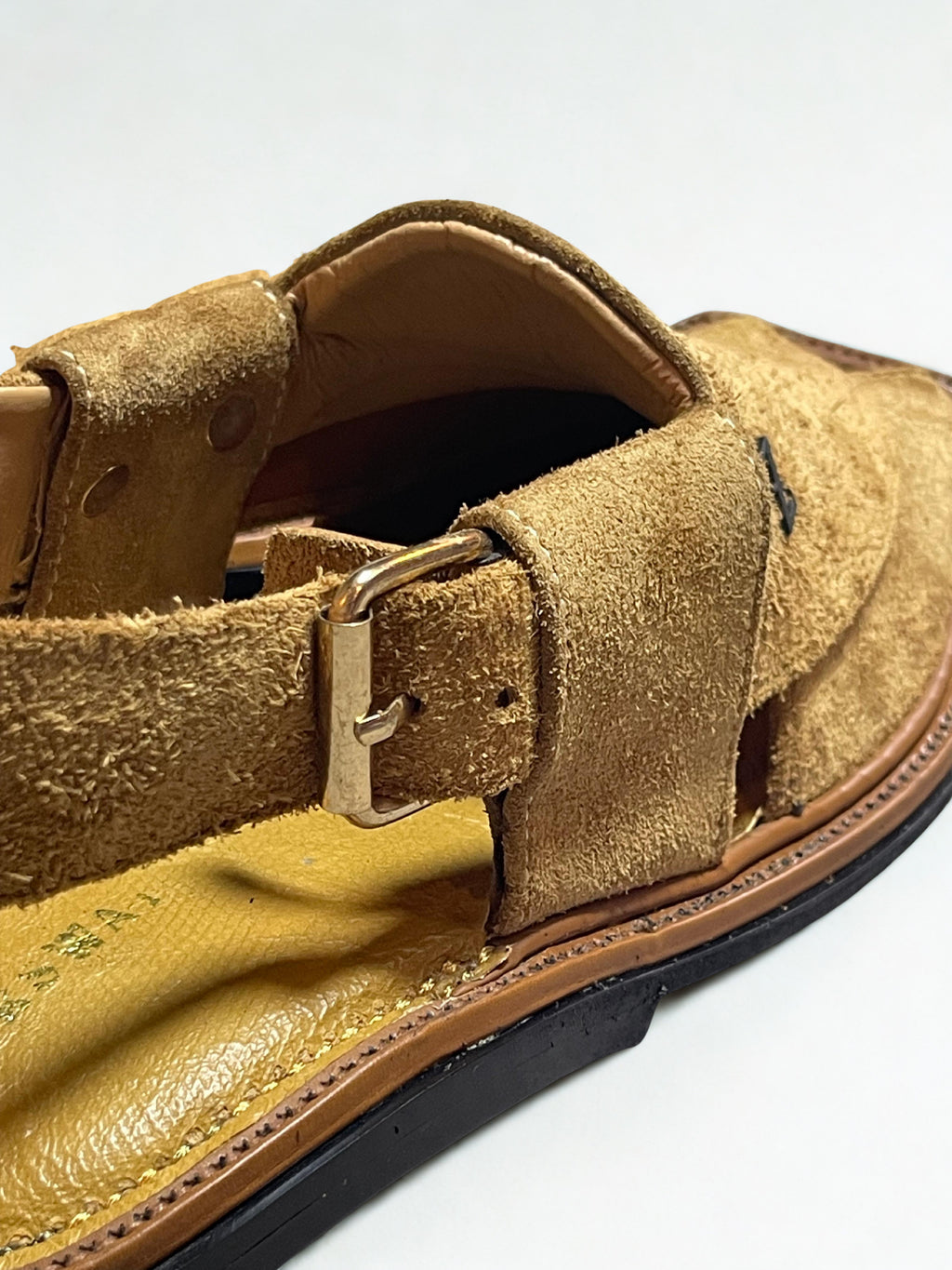 Suede Peshawari Chappal- Camel Brown