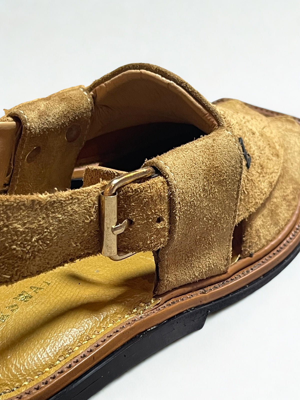 Suede Peshawari Chappal- Camel Brown