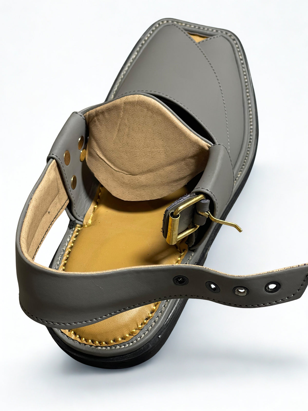 Classic Peshawari Chappal- Matte Grey