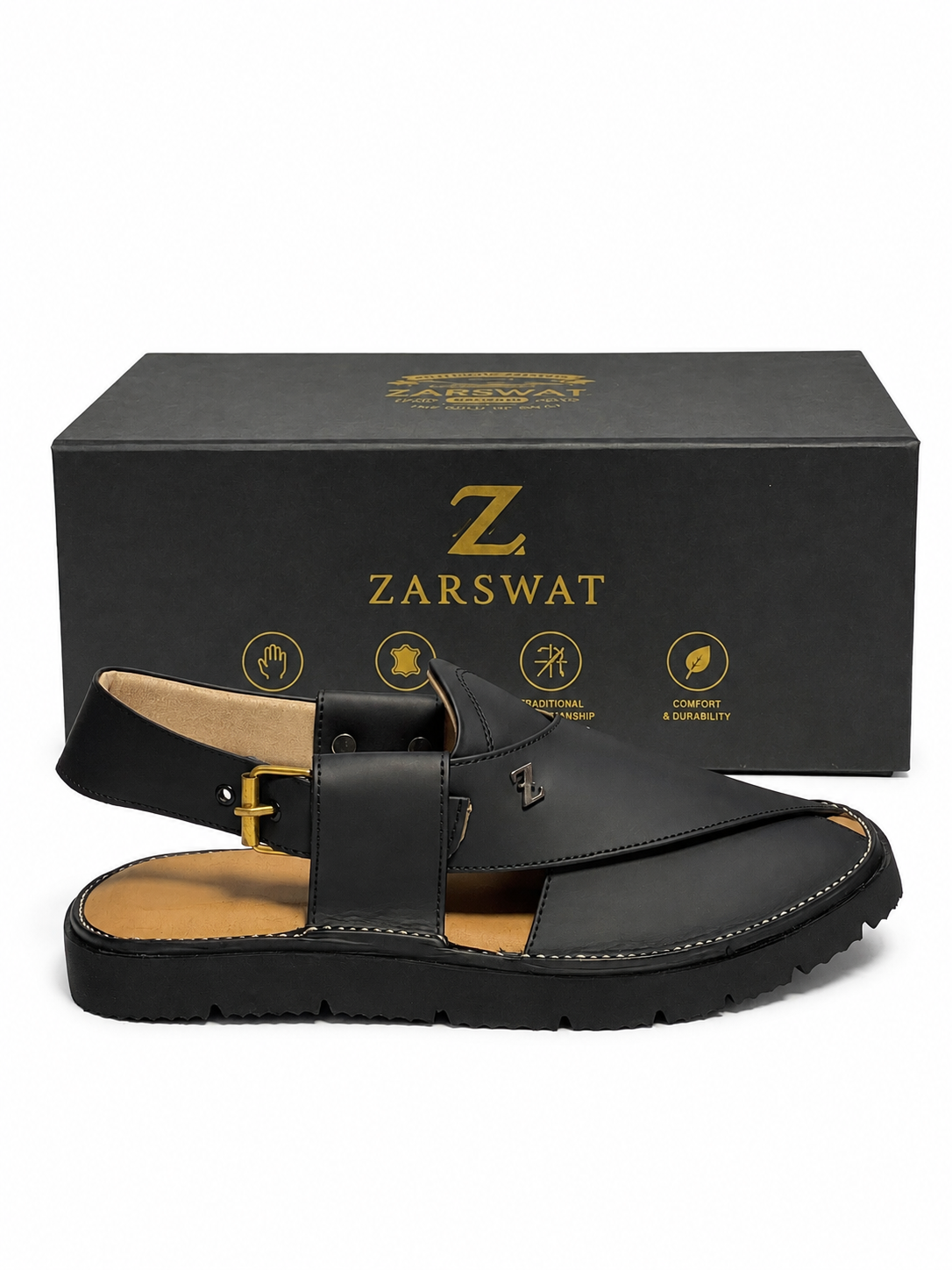 Classic Black Peshawari Chappal