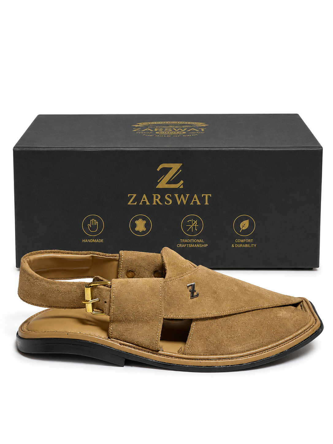 Desert Beige – Suede Peshawari Chapal