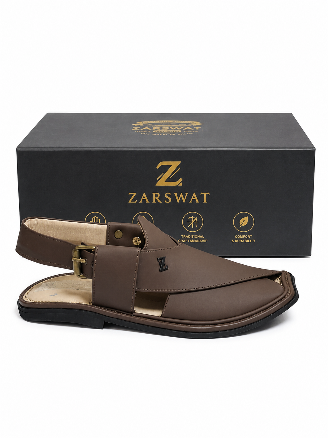 Premium Peshawari Chappal- burgundy