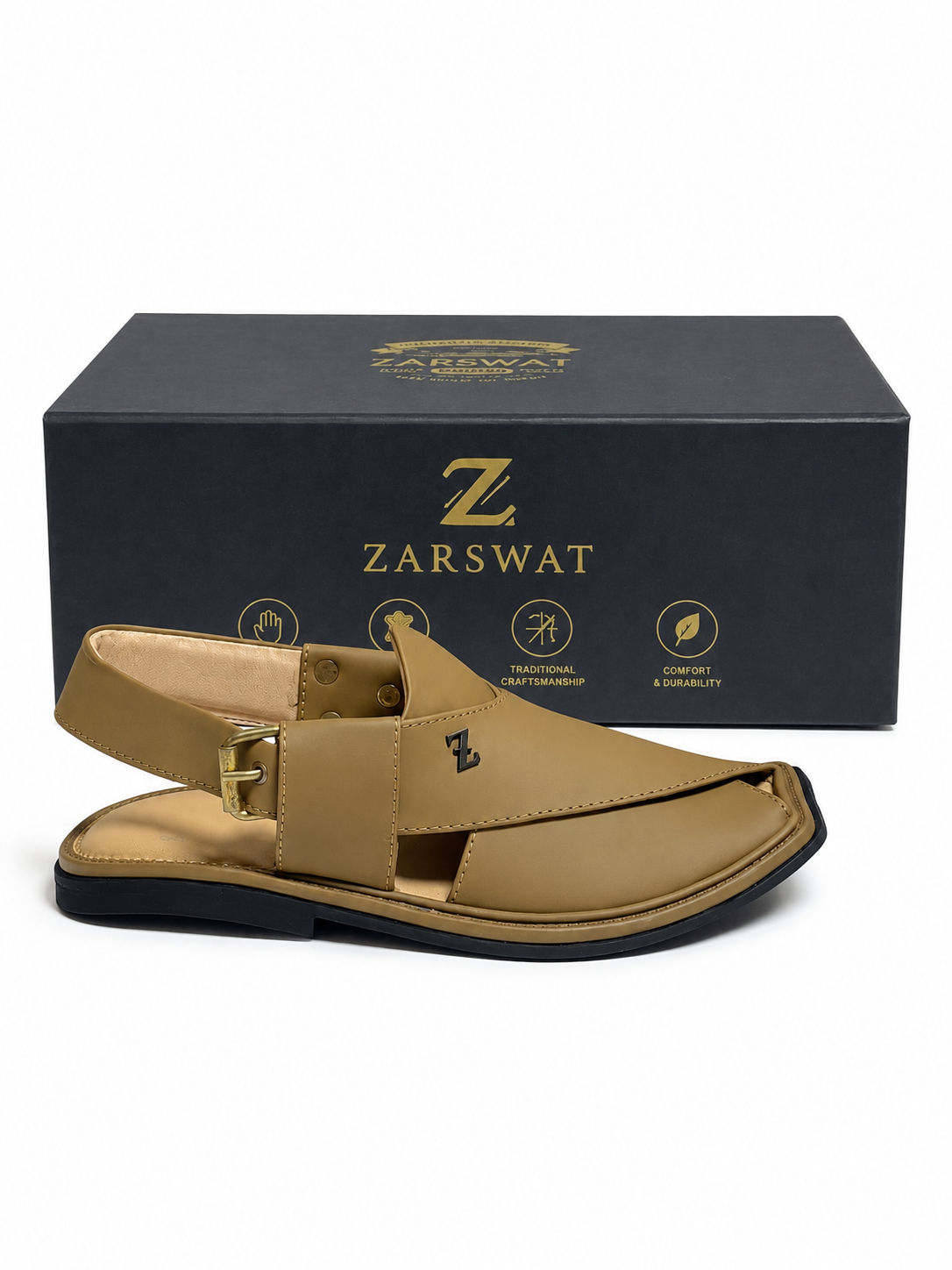 Classic Peshawari Chappal- Tan Brown