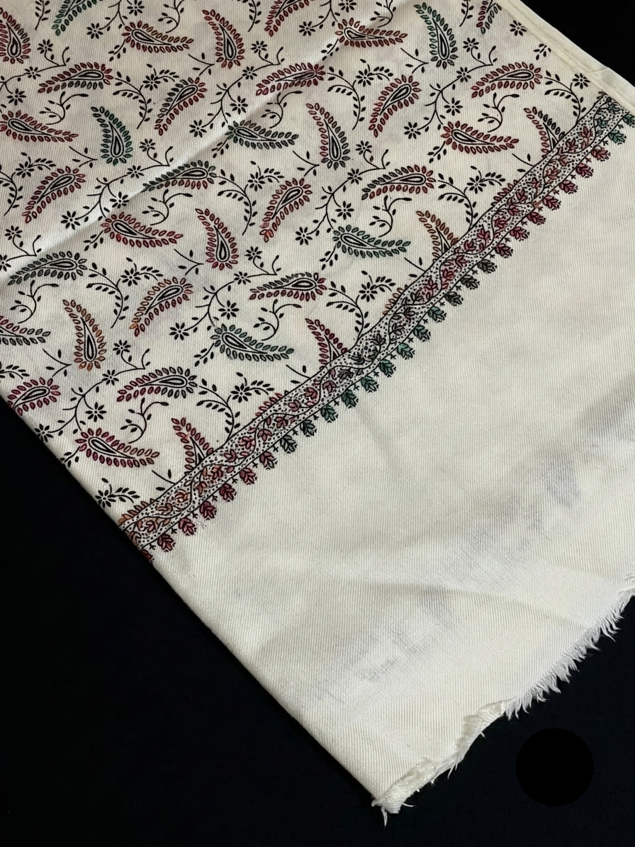 Paisley Embroidered Pashmina Shawl- Royal Purple