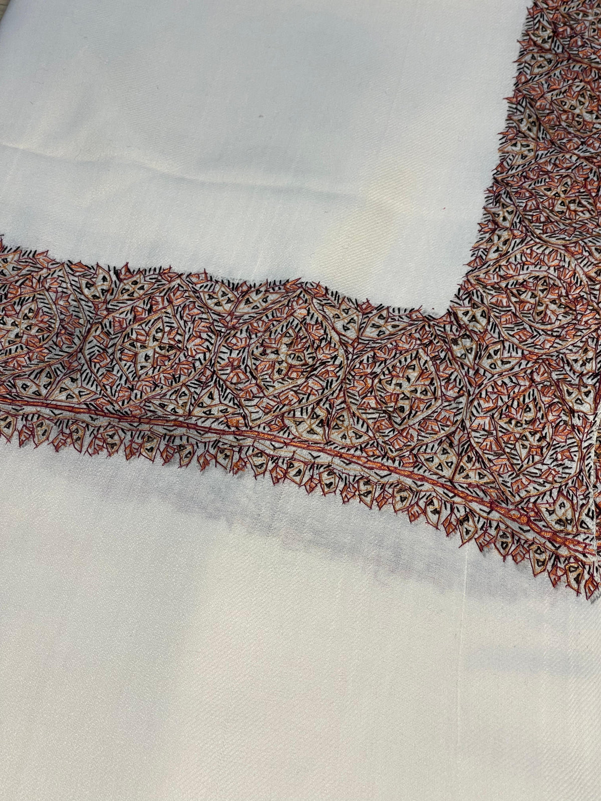 Pashmina Shawl with Elegant Embroidered Border