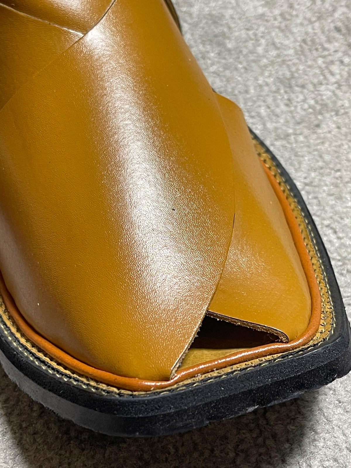 Classic Peshawari Chappal- Mustard Brown