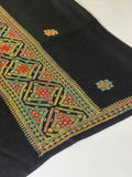 Hand-Embroidered Shesha Jaal Shawl- Black