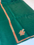 Emerald Green Hand-Embroidered Pashmina Shawl