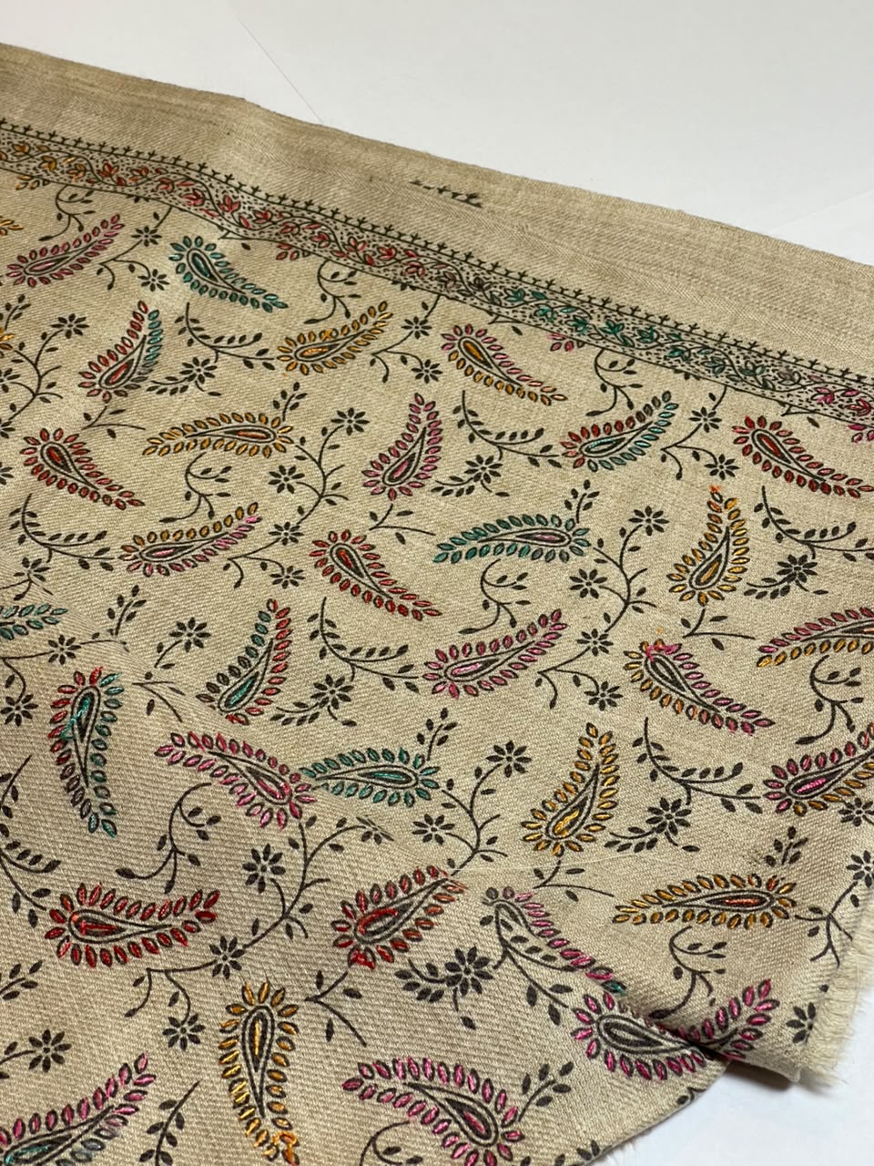 Paisley Embroidered Pashmina Shawl- Royal Purple