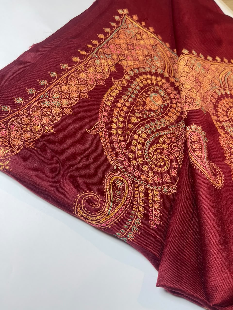 Paisley Pashmina Shawl- Warm Beige