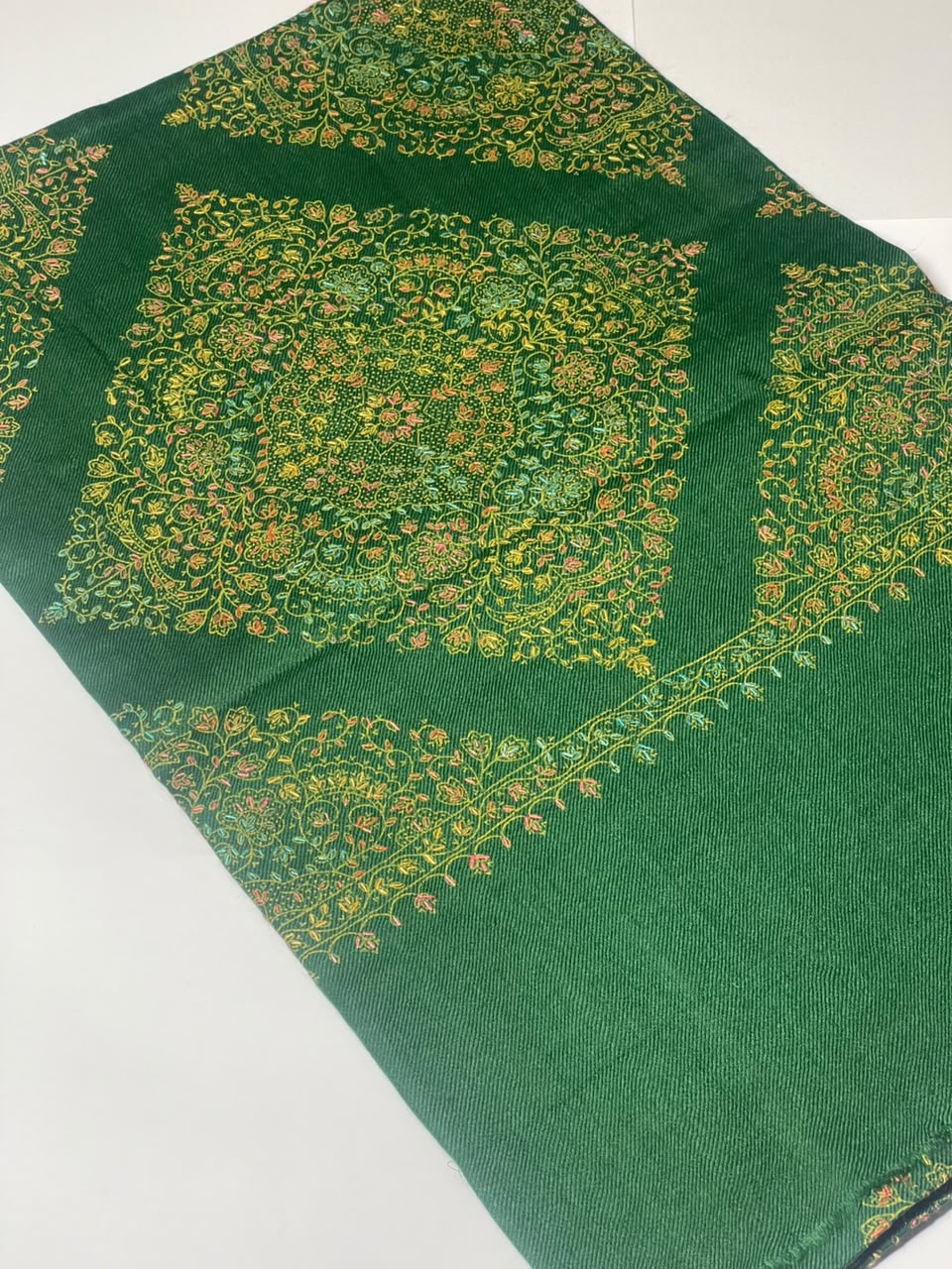 Floral Garden Pashmina Shawl- Natural Beige