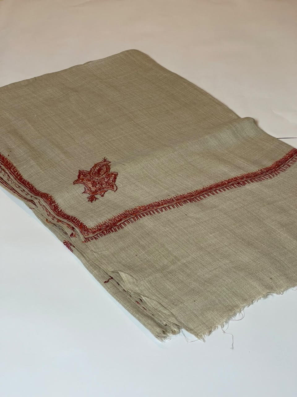 Emerald Green Hand-Embroidered Pashmina Shawl