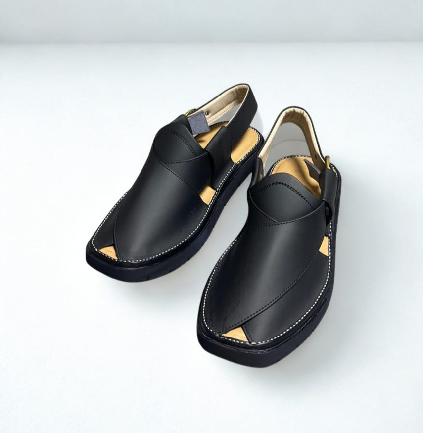 Classic Black Peshawari Chappal