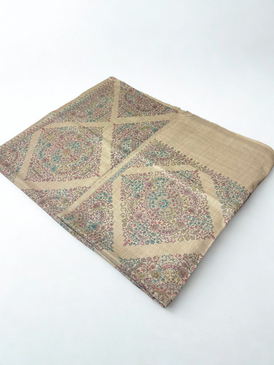 Floral Garden Pashmina Shawl- Natural Beige
