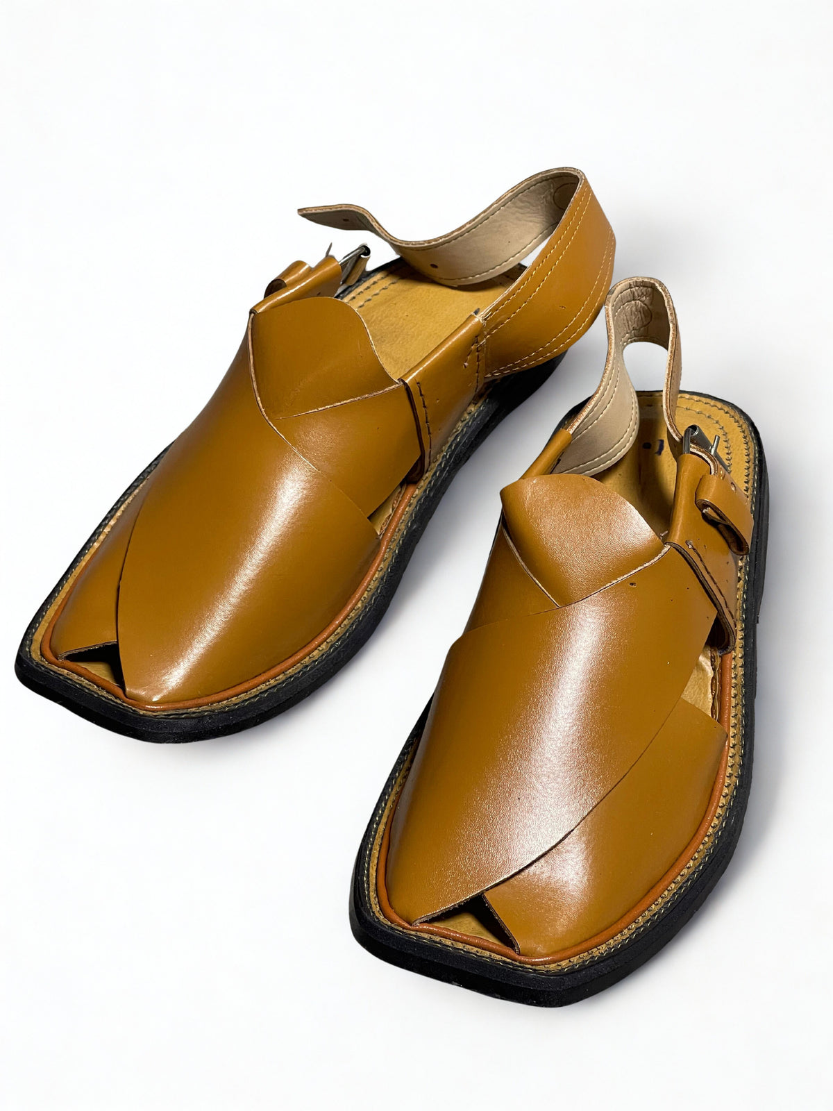 Classic Peshawari Chappal- Mustard Brown