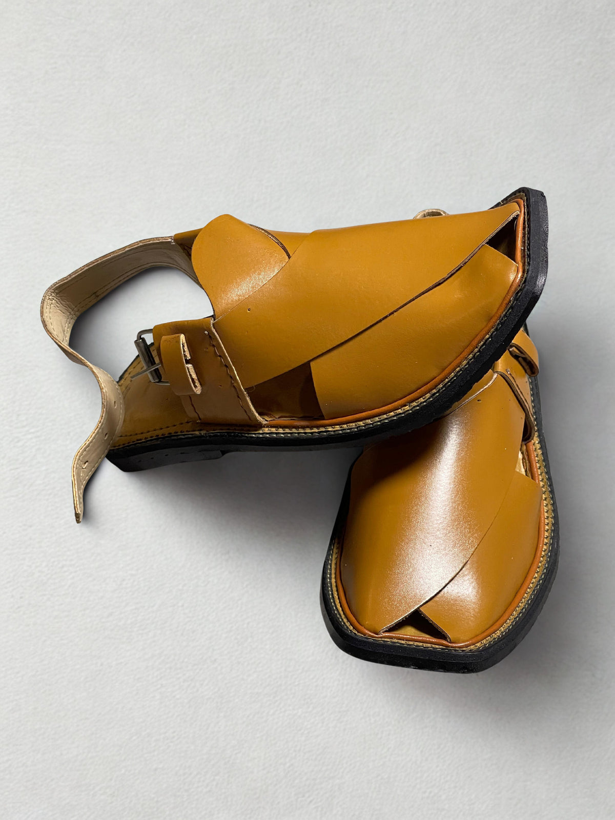 Classic Peshawari Chappal- Mustard Brown