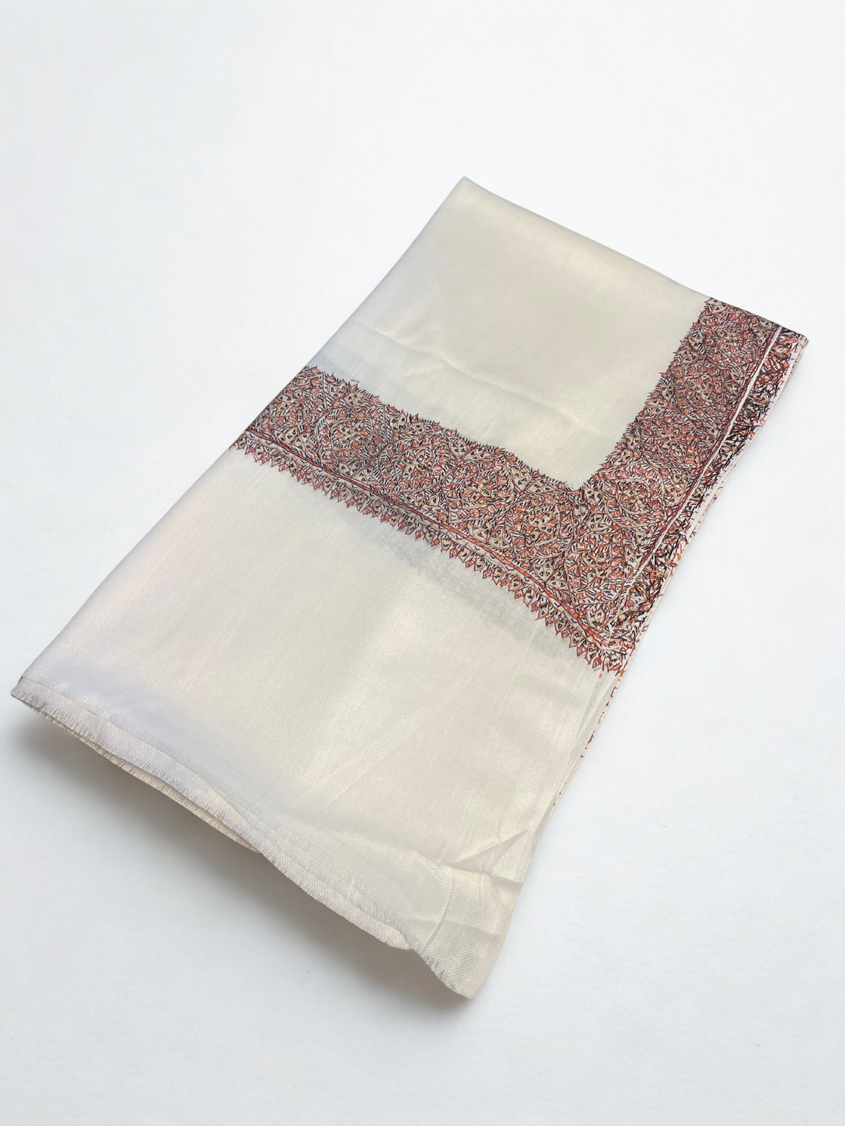 Pashmina Shawl with Elegant Embroidered Border