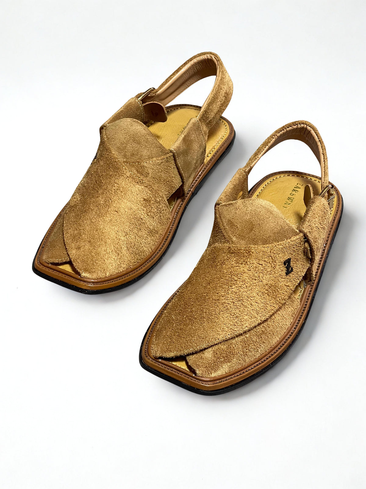 Suede Peshawari Chappal- Camel Brown