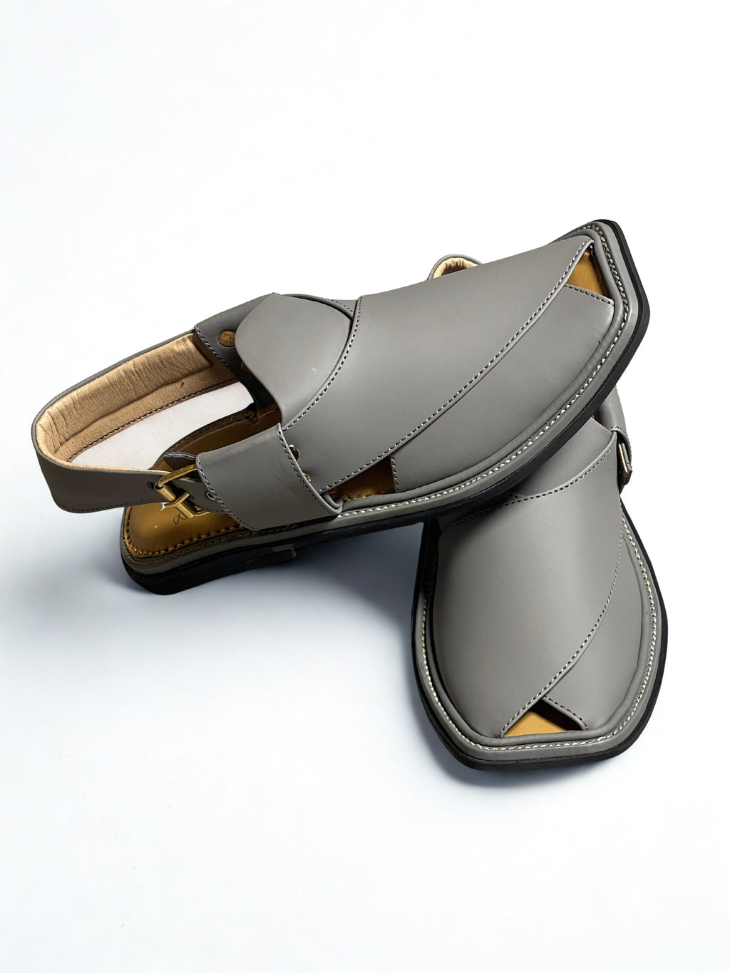 Classic Peshawari Chappal- Matte Grey