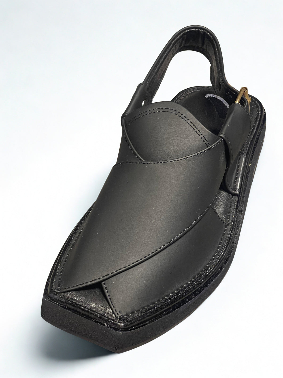 Matte Black Kaptaan Chappal