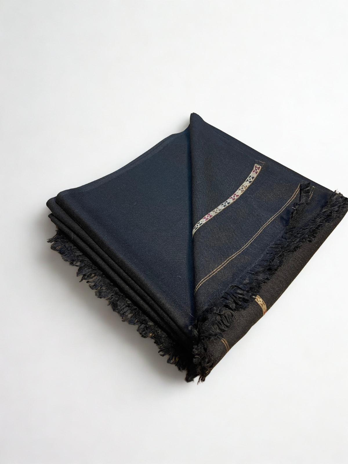 Premium Black Men’s Pashmina Shawl – 72 Wool